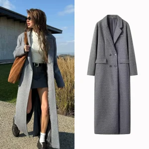 Blazer da pendolarismo quotidiano da donna Cappotto lungo di lana Elegante chic Capispalla versatile Autunno Inverno Giacca da donna Blazer Streetwear 1