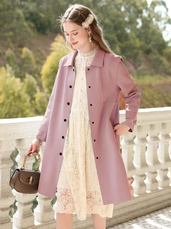 I BELIEVE YOU British Trench donna di media lunghezza 2023 autunno nuove giacche con colletto rovesciato retrò delicato di alta qualità 2234185356 4