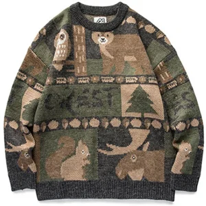 Y2k inverno maglione vintage uomo giapponese simpatico orso donna maglione lavorato a maglia pullover Hip Hop Harajuku streetwear abbigliamento uomo top 1