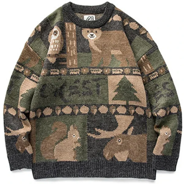 Y2k inverno maglione vintage uomo giapponese simpatico orso donna maglione lavorato a maglia pullover Hip Hop Harajuku streetwear abbigliamento uomo top 1