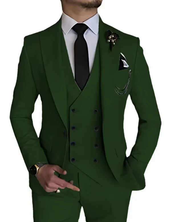 Abito da uomo di lusso con bottone singolo Abito da lavoro in 3 pezzi Smoking da sposo per matrimonio (giacca + gilet + pantaloni) Elegante di alta qualità 2024 6