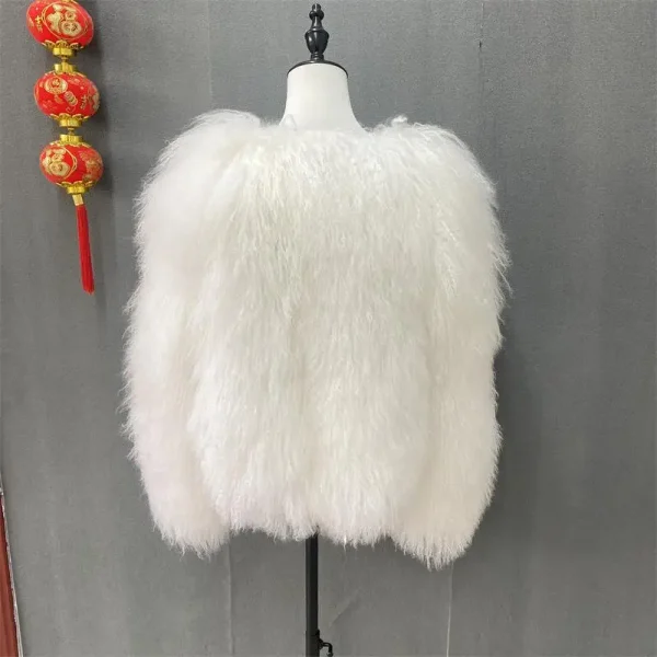 Nuovo inverno autunno moda vera giacca di pelliccia da donna genuina pelliccia di pecora della Mongolia 4