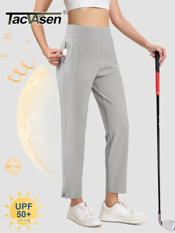 TACVASEN Pantaloni da golf da donna UPF 50+ Pantaloni a vita alta elasticizzati leggeri Pantaloni da lavoro casual ad asciugatura rapida Pantaloni sportivi da viaggio 6