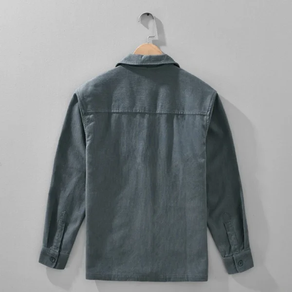 2025 Autunno Nuovo Vintage Cotone Lino Allentato Comfort Giubbotti per Gli Uomini Gabbiano Collare Senso di Stratificazione Streetwear Uomini Magliette E Camicette ECY2521 2