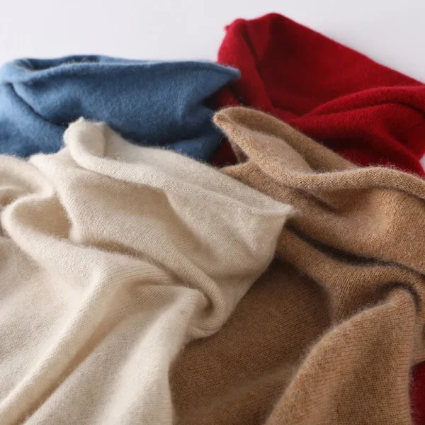 100% maglione di pura lana Merino autunno donna inverno manica lunga collo alto Pullover caldo di alta qualità tinta unita maglione lavorato a maglia di base 1