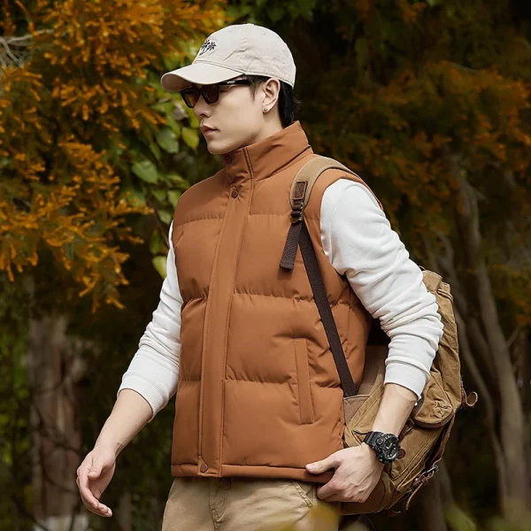 Autunno addensare gilet inverno caldo gilet senza maniche giacca abbigliamento in cotone giacca uomo nuovo piumino cappotti senza maniche 5