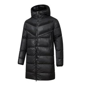 Parka lungo con cappuccio da uomo 2024 Cappotto caldo Giacca invernale di alta qualità Donna Inverno Piumino d'anatra bianco Donna Spessore caldo Giù ZL556 1