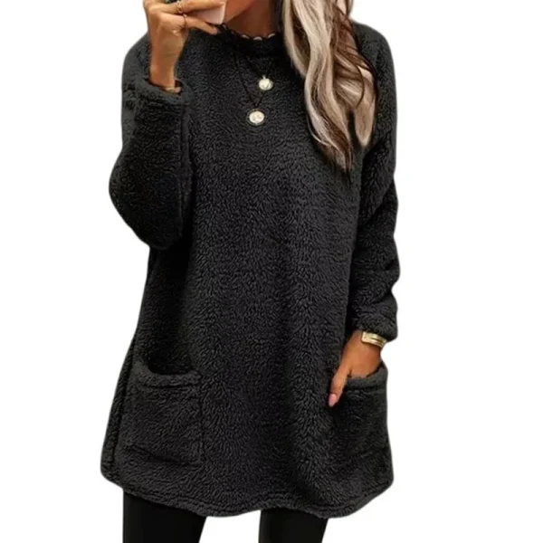 2024 Donne di Inverno Caldo Cappotto Con Cappuccio Streetwear Tasca In Pile Thinken Sweatershirt Autunno Femminile Casual Allentato Abiti Con Cappuccio Magliette E Camicette 5