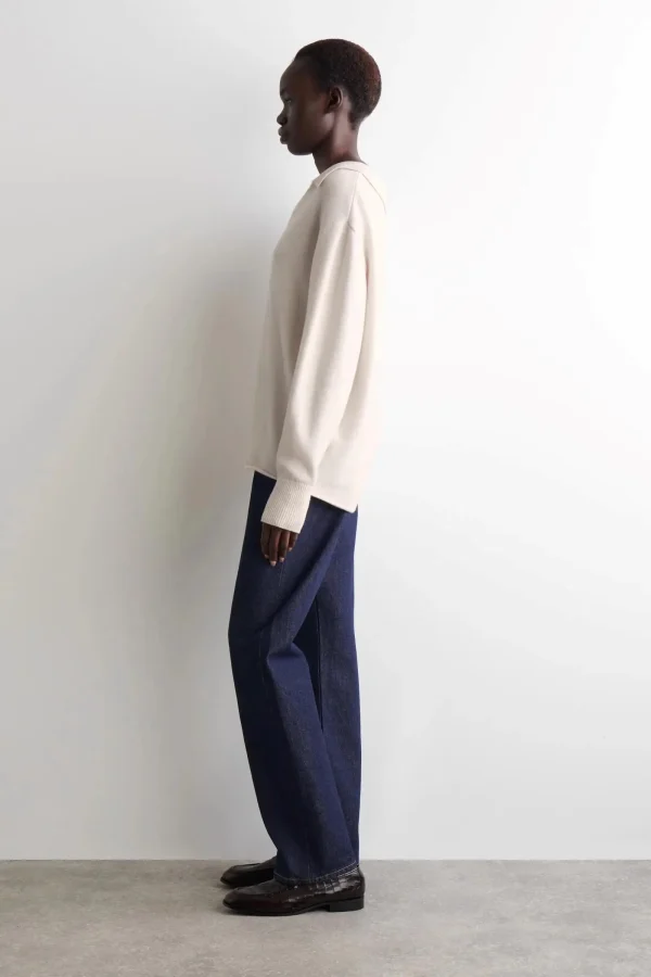 Ethereal MD 2025 cos autunno nuovo stile di maglione lavorato a maglia misto colletto polo standard casual da donna 3