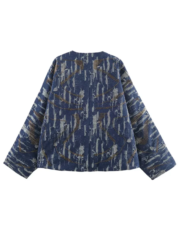 Giacca invernale da donna con ricamo perline 2025 Cappotto invernale Parka a maniche lunghe moda donna nuova donna Cappotti eleganti per il tempo libero 2