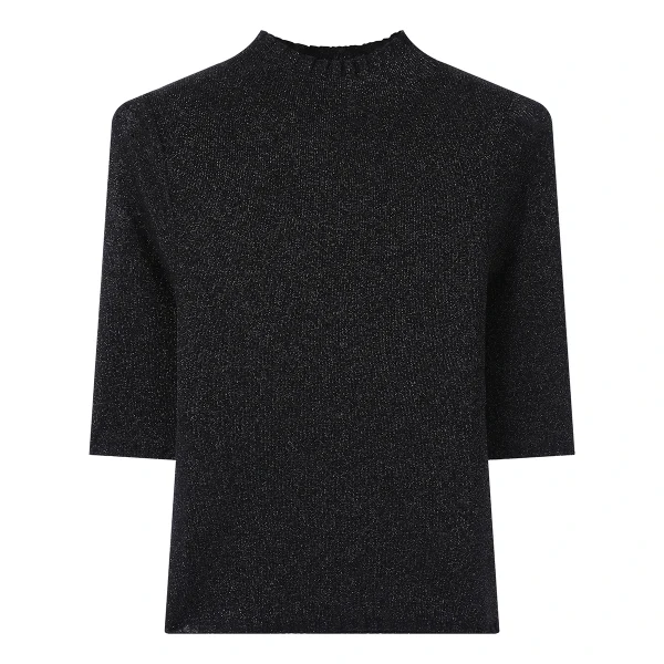 BY3521265 Maglione pullover slim fit da donna in maglia di lana merino superfine, mezza manica, girocollo 5