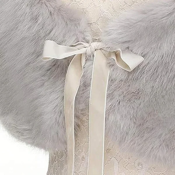 Donna Inverno Pellicce sintetiche Scialle Sciarpa Sciarpa Scialle da sposa Mantelle da sposa Abiti da damigella d'onore Mantelle 5