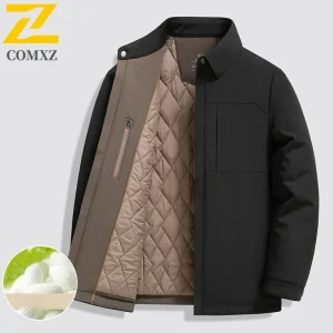 COMXZ Giacca imbottita da uomo di lusso Comodo pendolarismo da ufficio Parka leggero Colletto alla coreana Cappotto imbottito invernale antivento per esterni 1