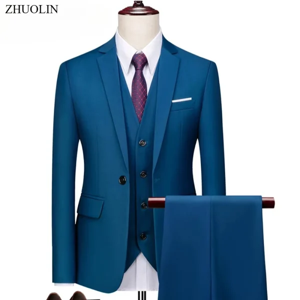 Abiti da uomo Matrimonio elegante 3 pezzi 2 Set Moda classica Giacche complete Gilet Pantaloni Blazer Outfit 2025 Costume formale 3