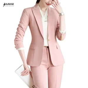 NAVIU 2 pezzi blazer abiti per le donne New Buiness Chic manica lunga giacca casual e pantaloni Office Lady abbigliamento da lavoro moda elegante 1