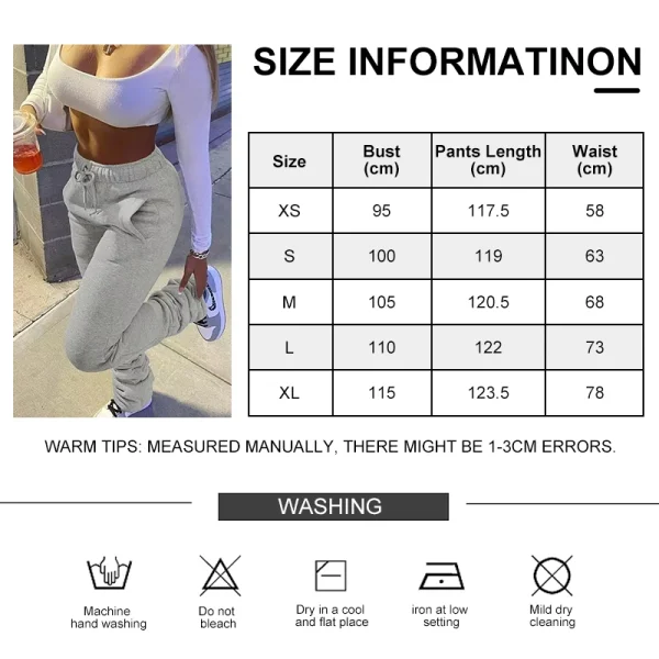 Pantaloni moda donna autunno inverno pantaloni da jogging sportivi casual a vita alta con lacci ispessiti tinta unita per pantaloni da studente 6