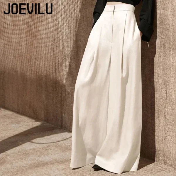 Pantaloni a gamba larga a vita alta Primavera/Autunno Sottili Mop da pavimento casual Pantaloni coreani alla moda da donna Pantaloni a gamba drappeggiati sottili Pantaloni streetwear 6