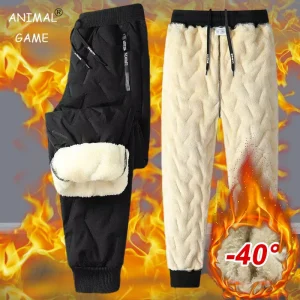 Sweatwear Winter Warm Lambswool addensare pantaloni della tuta da uomo all'aperto pantaloni da Jogging antivento Casual pantaloni da uomo di alta qualità di marca 1