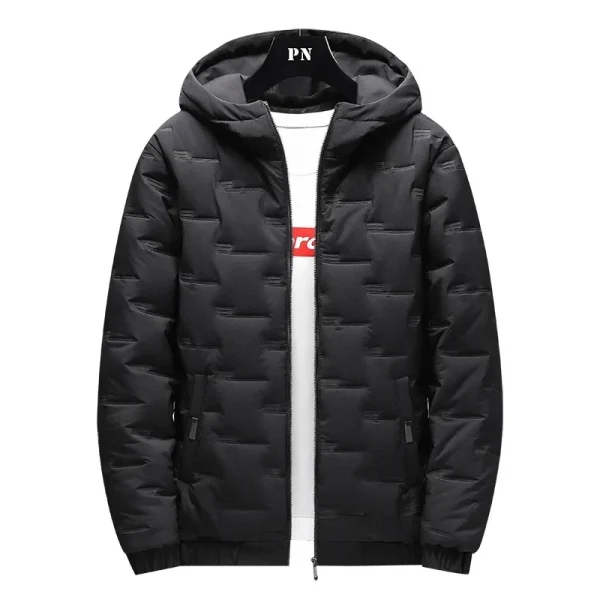 Parka imbottito con cappuccio da uomo nuovo inverno Abiti caldi Giubbotti imbottiti in cotone alla moda Cappotti larghi Giacche di pane caldo addensato 5
