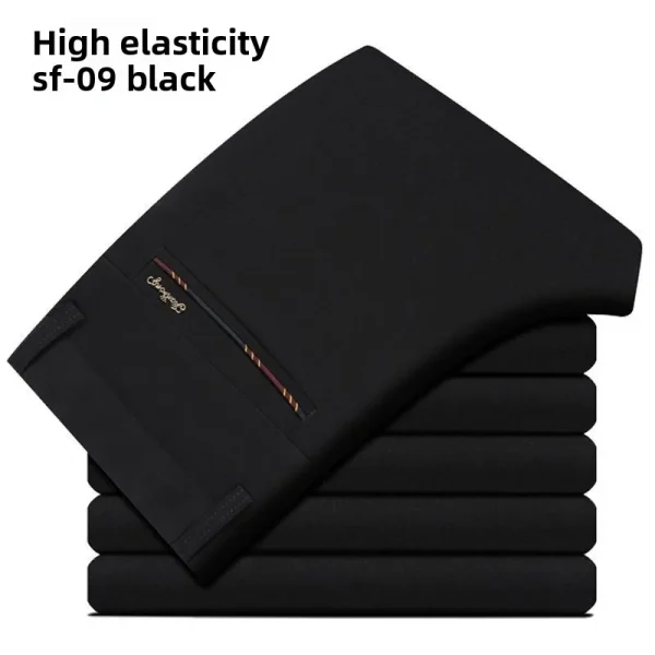 Pantaloni eleganti da viaggio da uomo elasticizzati, pantaloni da lavoro senza ferro richiesto, pantaloni da lavoro da ufficio leggeri classici britannici slim fit 3