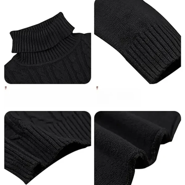 Abbigliamento da uomo Collo alto Filettatura Tinta unita Pullover Maglione lavorato a maglia Manica lunga Casual Autunno Inverno Boyfriend Top 4