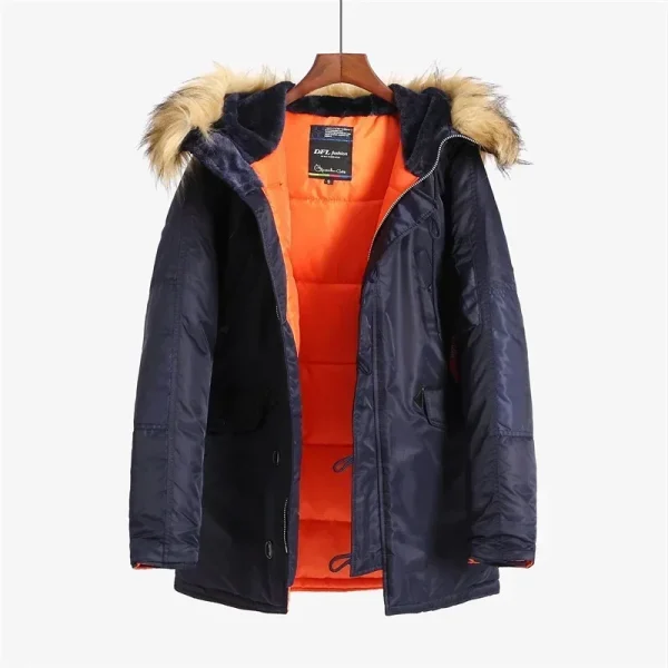 Cappuccio in pelliccia militare di grandi dimensioni taglie forti Lungo impermeabile antivento Nuovo Parka invernale Cappotto da giacca outwear da uomo spesso Parka TAGLIA USA 5