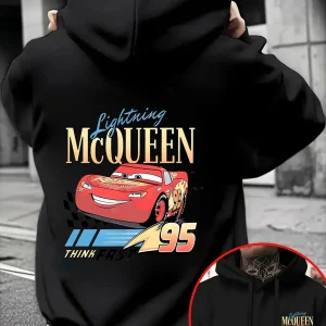 Felpa con cappuccio da uomo Disney Cars Lightning McQueen Autunno Inverno Casual Pullover unisex Felpa Tuta Abbigliamento Felpa con cappuccio oversize 1