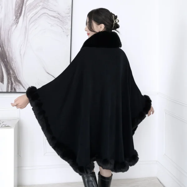 16 colori inverno caldo mantelle Plus Size maniche a pipistrello Poncho mantello donna Turn-Down collo in pelliccia sintetica Cardigan allentato scialle cappotto 2