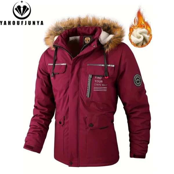 Nuovo inverno uomo capispalla in pile caldo rimovibile giacca da trekking con cappuccio uomo outdoor antivento giacca moda casual cappotto abbigliamento maschile 3