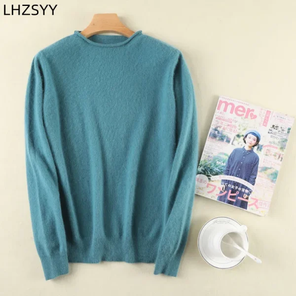 2025 Primavera Autunno Top Nuovo 100% puro visone maglione di cashmere donna maglione lavorato a maglia allentato pullover selvaggi camicia base calda giacca femminile 3