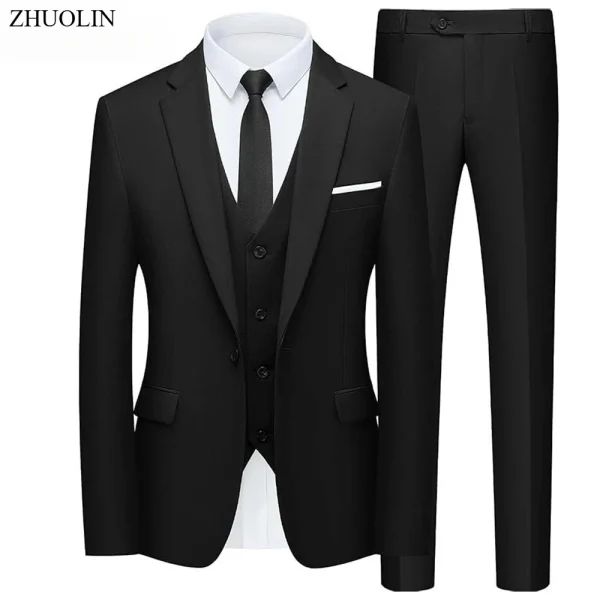 Abito elegante per uomo Matrimonio 3 pezzi 2 set Giacche Gilet Pantaloni Blazer Cappotti slim fit moda completa 2025 Costume classico formale 2