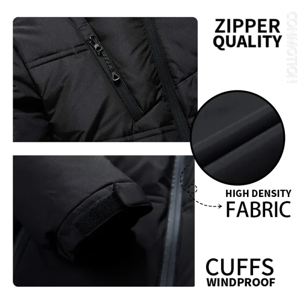 Piumino d'anatra bianco da uomo Cappotto invernale da uomo Berretto rimovibile antivento Parka Tinta unita Cappotto casual con cappuccio da esterno 4
