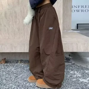 Pantaloni casual per adolescenti Gamba larga Tasca ampia stile americano pigro Forma di coltello Autunno Inverno Nuovo arrivo Streetwear 1