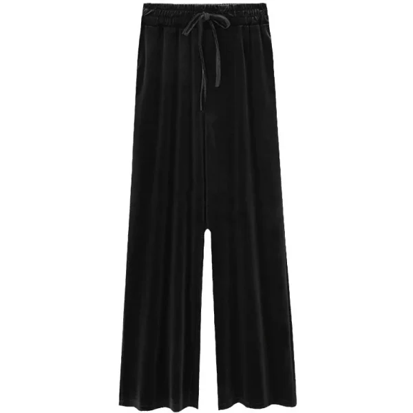 Pantaloni a gamba larga in velluto dorato pantaloni dritti autunnali e invernali a vita alta femminili pantaloni casual larghi pantaloni di velluto sottile 5