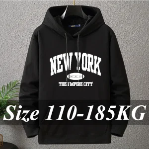 Felpe con cappuccio da uomo taglie forti 7XL 6XL Felpe casual larghe Moda Top a maniche lunghe 185KG Pullover con cappuccio Streetwear Abbigliamento maschile 1