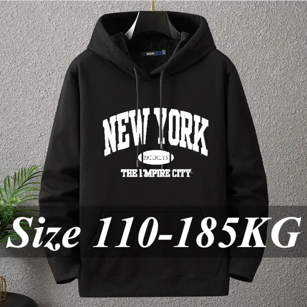 Felpe con cappuccio da uomo taglie forti 7XL 6XL Felpe casual larghe Moda Top a maniche lunghe 185KG Pullover con cappuccio Streetwear Abbigliamento maschile 1