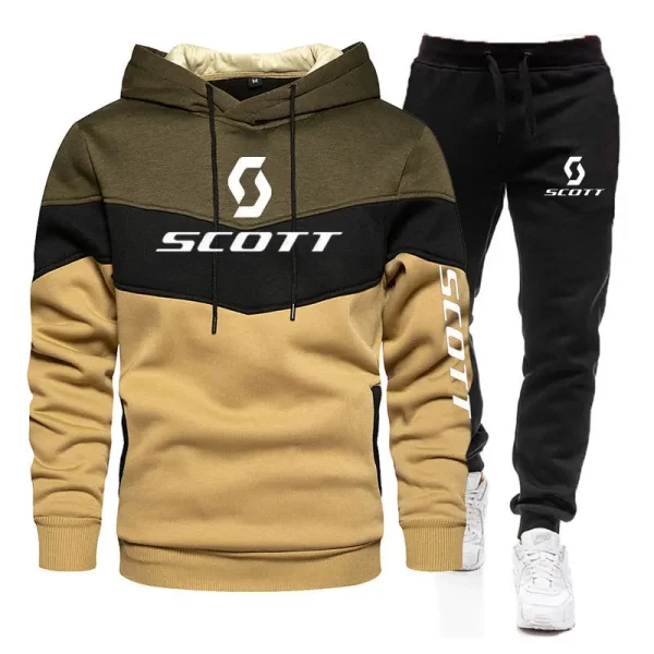 Nuovi set da uomo Autunno Bicicletta pullover Felpa con cappuccio e pantaloni 2 pezzi Tuta casual Maschile Marca Running Jogging Tuta sportiva 2
