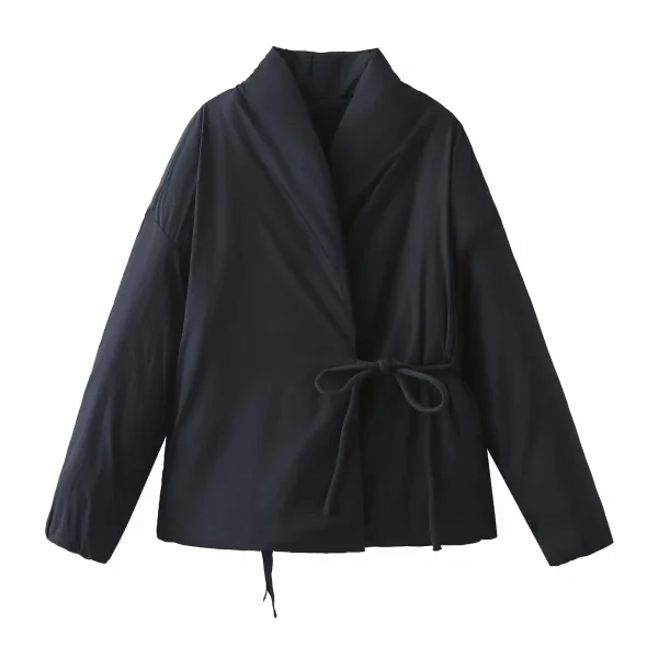 2024 Autunno Nuovo Stile di abbigliamento da donna Design alla moda e versatile Senso Giacca in cotone stile kimono doppio petto 4