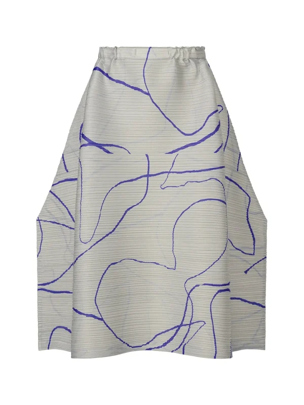 Gonne larghe in vita elastica con linea stampata a pieghe Miyaek 6