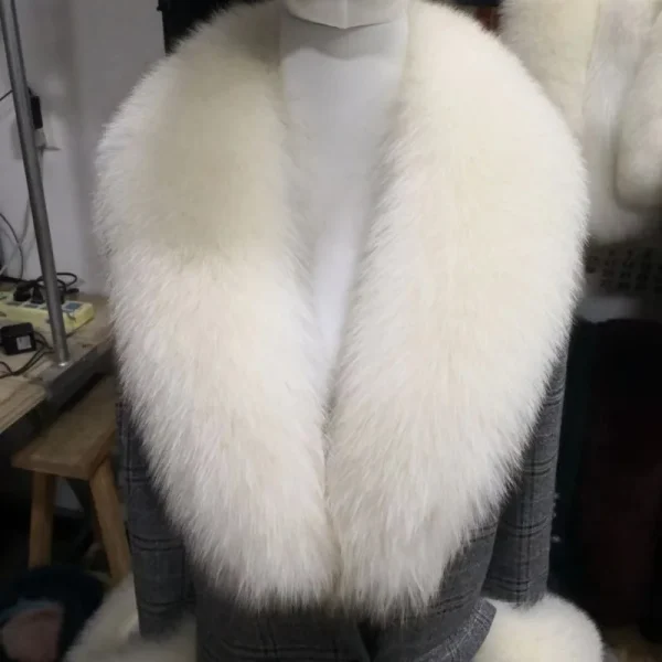 Inverno vera pelliccia di volpe collo donna peloso naturale pelliccia di procione sciarpa scialli scaldacollo di lusso avvolge per cappotto sciarpe di pelliccia di grandi dimensioni 4