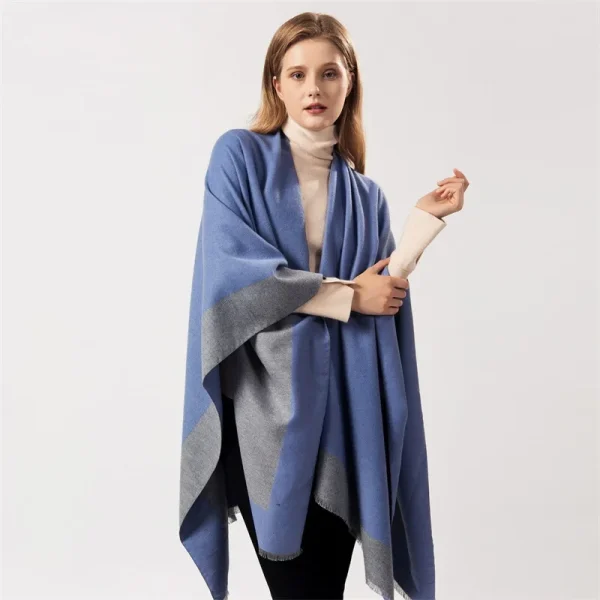 Moda invernale Poncho Donna Mantelle Sciarpa Imitazione Cashmere Sciarpe da donna Scialli caldi Avvolge Donna Poncho Bufanda Mujer Foulard 3