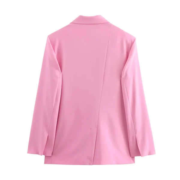 KONDALA 2025 Autunno Inverno Office Lady Blazer eleganti Moda Casual Solid Pink Lace Up Coprispalle Dritto Chic Blazer da donna 5