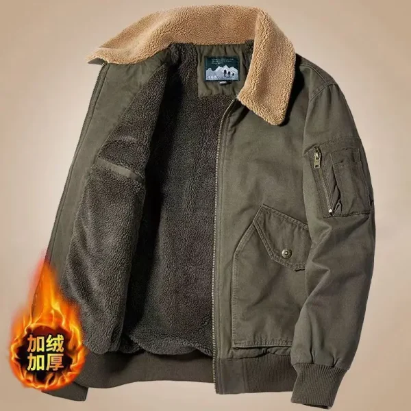 Giacca cargo da uomo invernale da uomo Giacche in cashmere di agnello di alta qualità Cappotto caldo addensato Moda Giacche casual Abbigliamento in pile da uomo 2