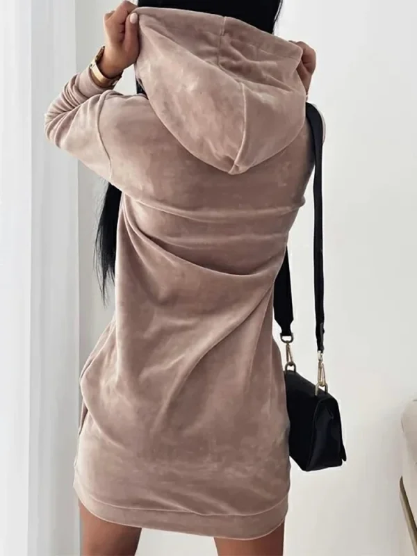 Abiti lunghi maglione da donna AMORE Stampa Felpe larghe con collo alto con cappuccio Pullover a maniche lunghe Autunno Inverno Y2K Street Style Top 2