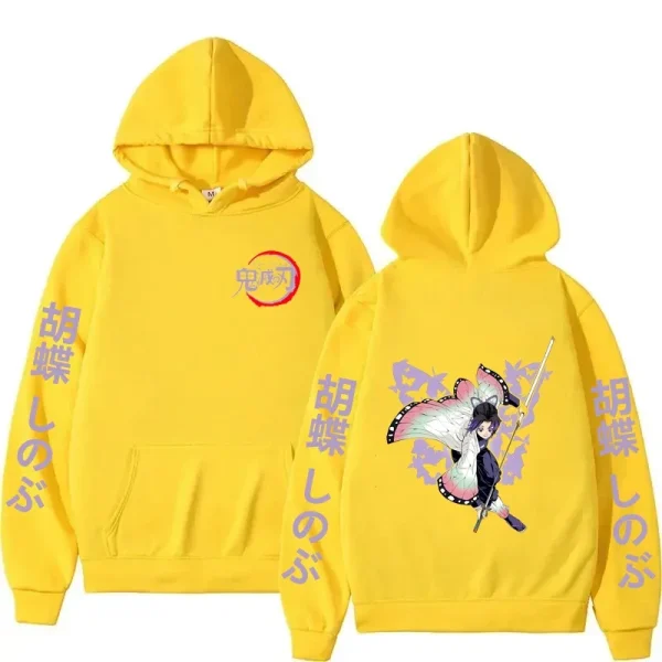 Women Clothing Kamado Nezuko Kochou Shinobu Hoodie Autumn Winter Casual Fashion Harajuku Long Sleeve Fleece Pullover Sweatshirts 4
