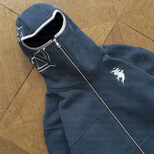 Abbigliamento da uomo Felpa con cappuccio con zip Modello casual vintage Oversize Hip Hop Punk Abbigliamento streetwear novità in felpe con cappuccio e felpe ﻿ 1