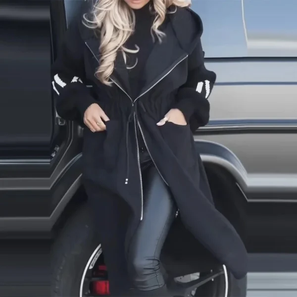 Autumu inverno donna Parka giacca cappotto lungo bianco con cappuccio cappotti caldi spessi donna nuovi eleganti abiti casual alla moda da donna 3