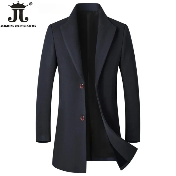 Autunno e inverno Boutique Lana Moda Tinta unita da uomo Casual Business Cappotto di lana Giacca Trench da uomo caldo Taglia Eur 4