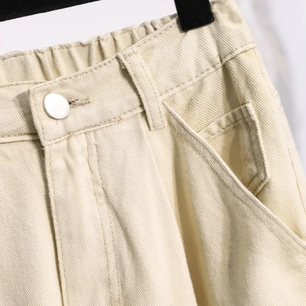 Pantaloni a gamba larga in puro cotone vintage autunno inverno 2025 Pantaloni da donna taglie forti Pantaloni a vita alta casual dritti a figura intera 6