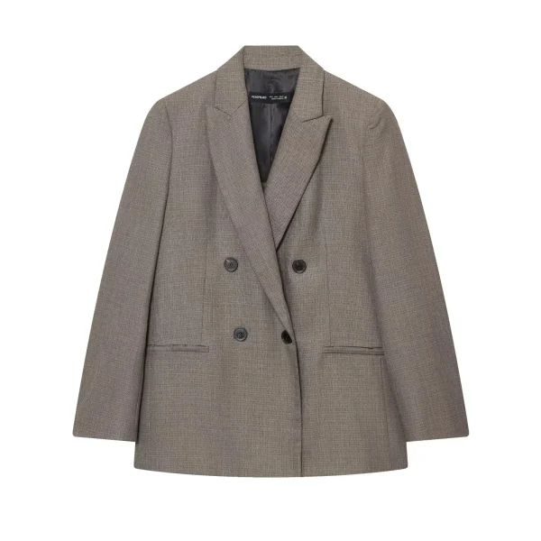 KONDALA 2025 Autunno Inverno Office Lady Abiti solidi Moda elegante doppio petto Top per le donne Chic Zip Up Pantaloni a gamba larga 3